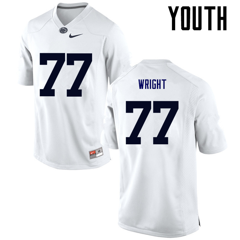 NCAA Nike Youth Penn State Nittany Lions Chasz Wright #77 College Football Authentic White Stitched Jersey PDD7098JK